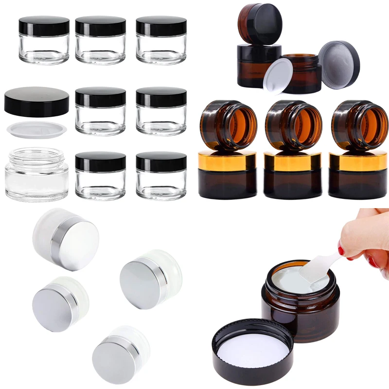 Candle Making Glass Jars - 5Pcs 5g-100g Mini Amber Round Glass