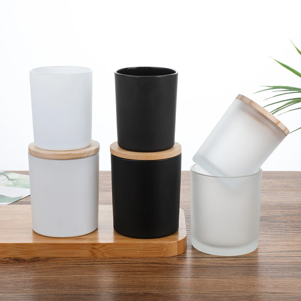 Candle Making Glass Jars - Wooden Cover Glass Candle Jars Matte