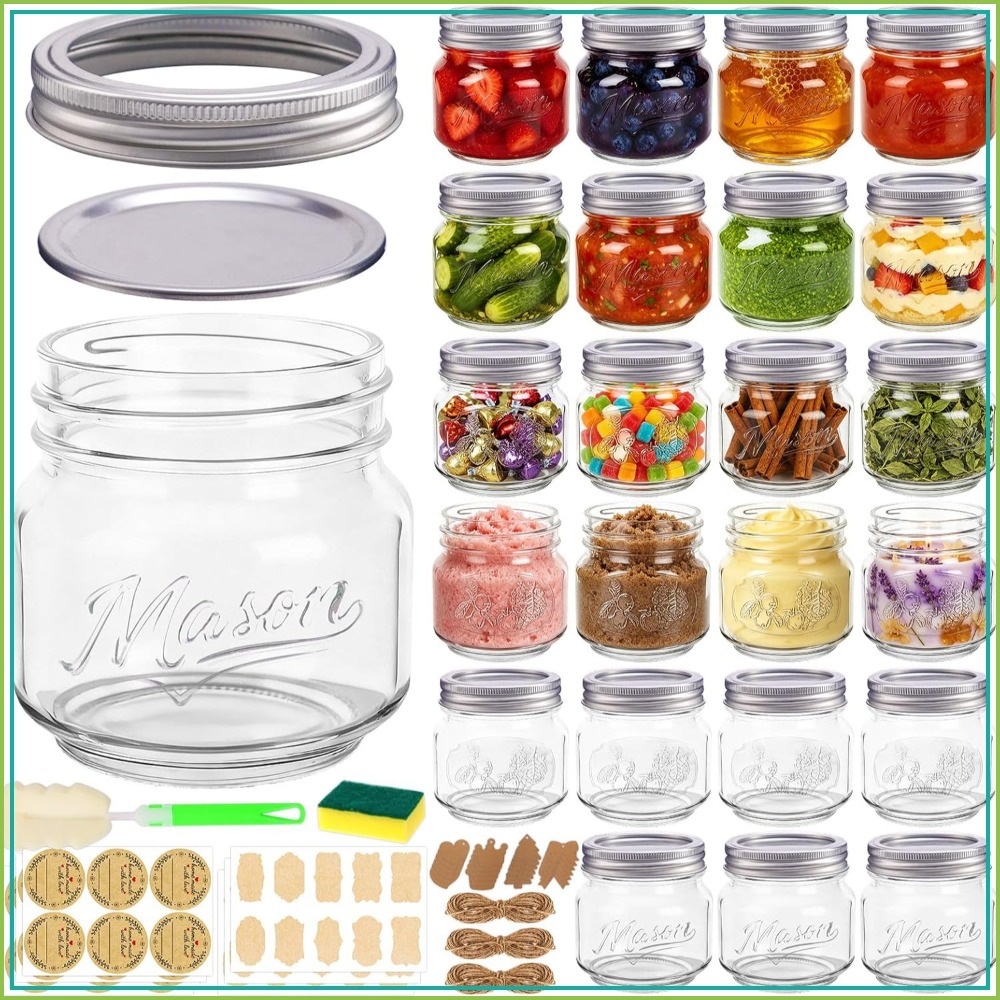 Candle Making Glass Jars - 8 oz Mason Jars with Lids,