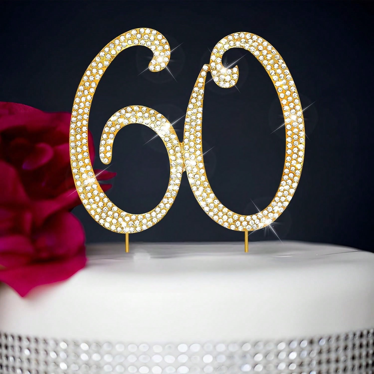 Candle Making Supplies - Large Gold Rhinestone Number Cake Topper