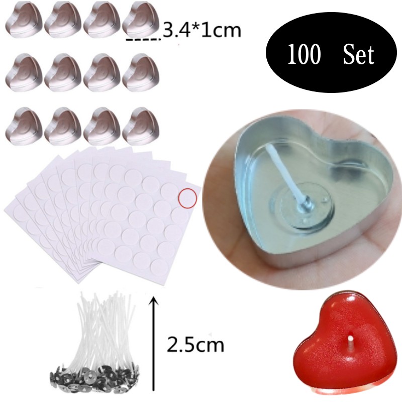 100 Sets Heart shaped Empty Al - Candle Making Workshop 评论和价格