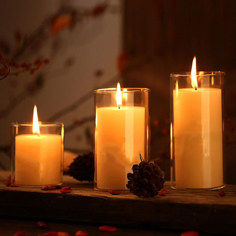 Cylinder Glass Cup Candlestick - Candle Making Glass Jars 评论和价格