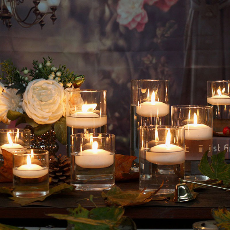 Cylinder Glass Cup Candlestick - Candle Making Glass Jars 评论和价格