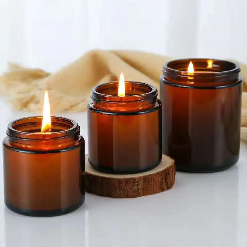 Glass Candle Jars, 4oz Amber R - Candle Making Glass Jars 评论和价格