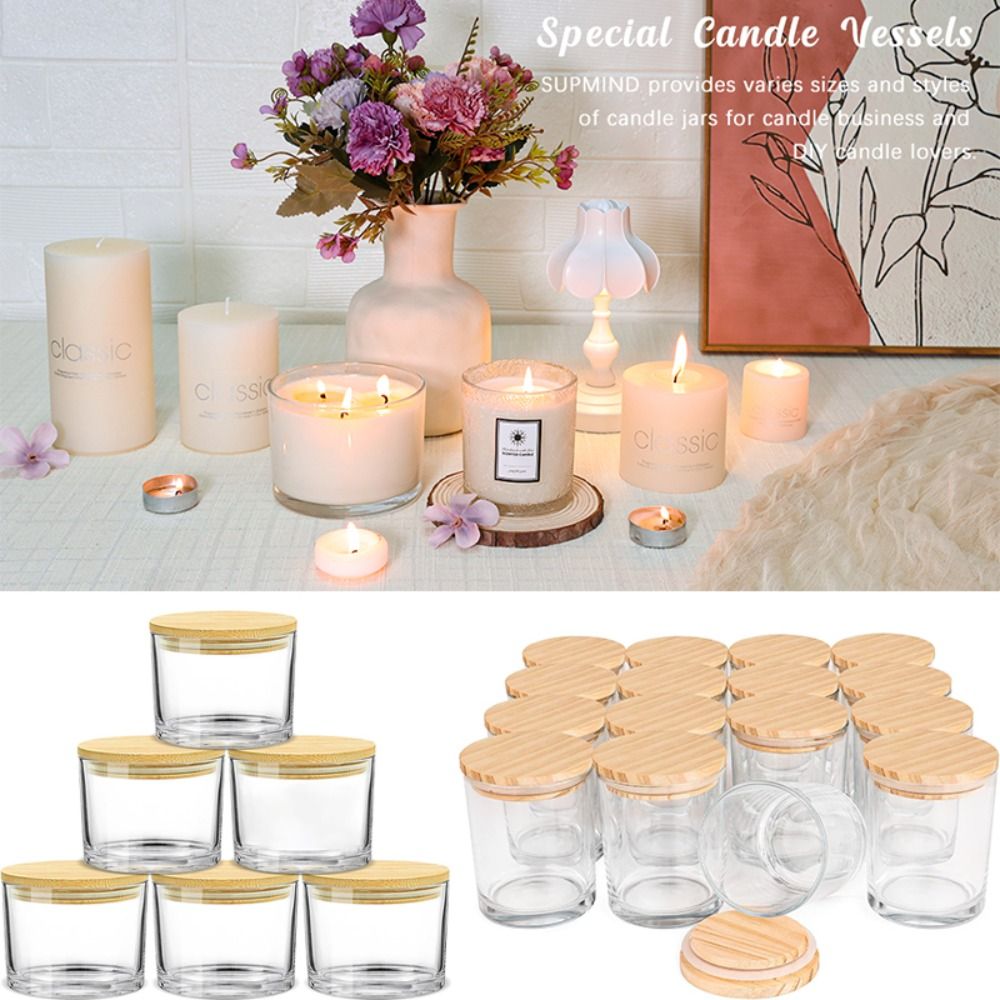 Clear Glass Candle Jars Transp - Candle Making Glass Jars 评论和价格