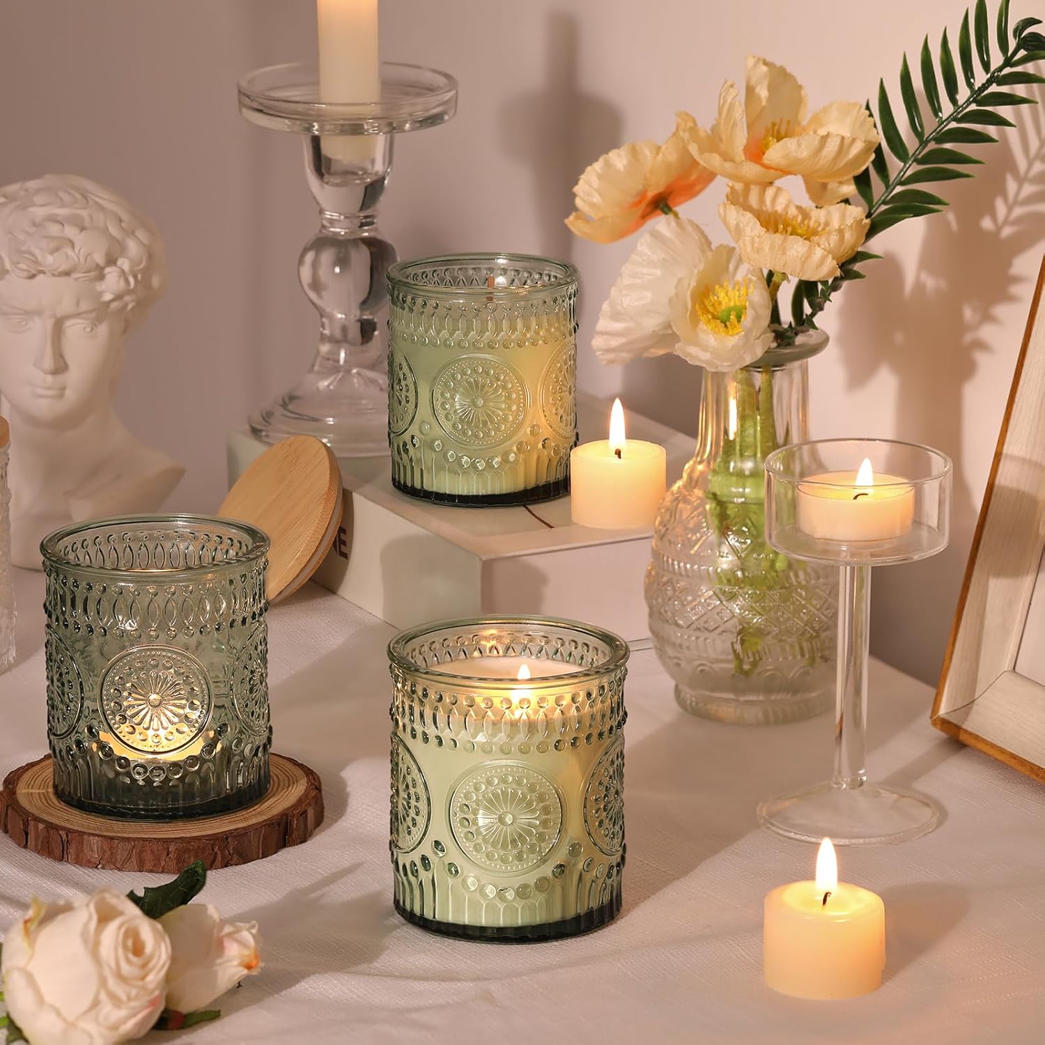 Creative Diamond Cylinder Glas - Candle Making Glass Jars 评论和价格