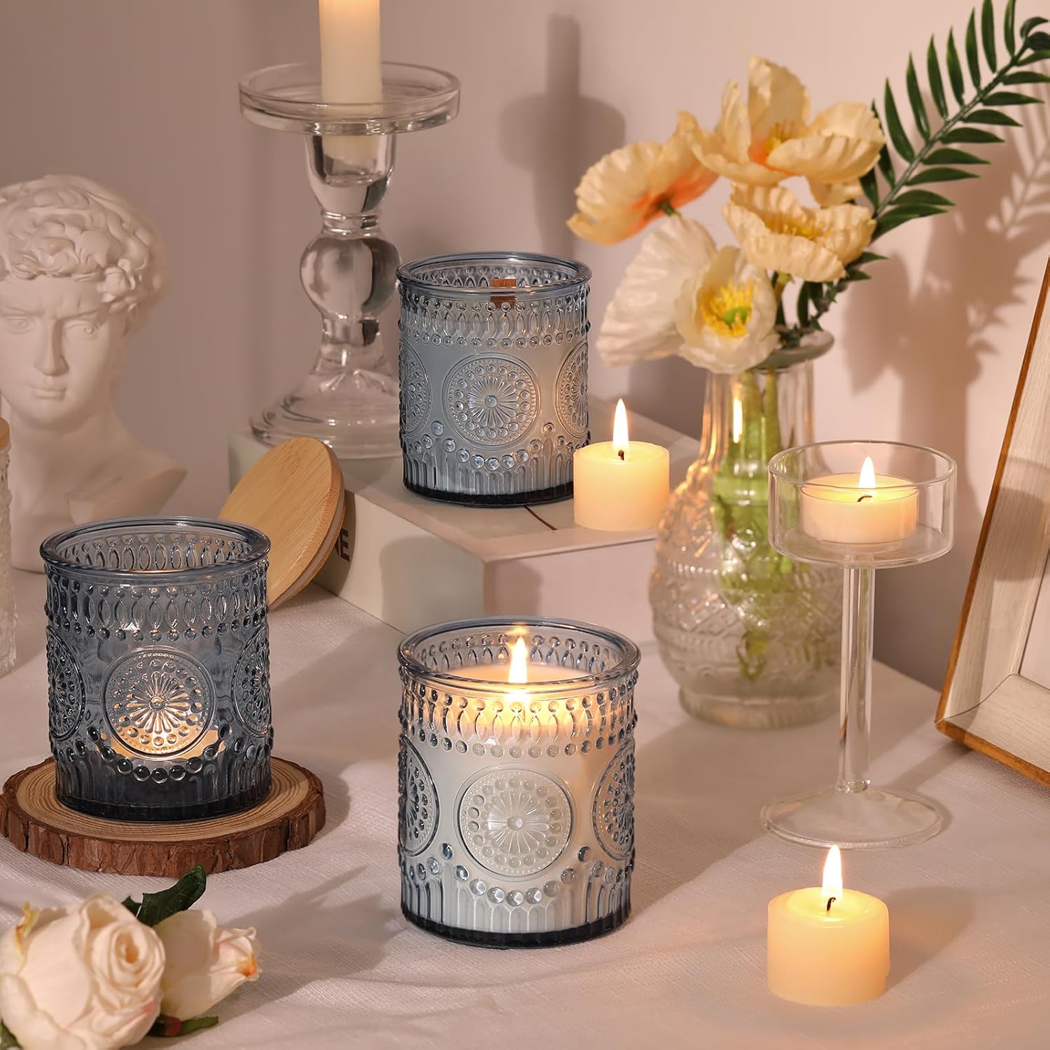 Creative Diamond Cylinder Glas - Candle Making Glass Jars 评论和价格