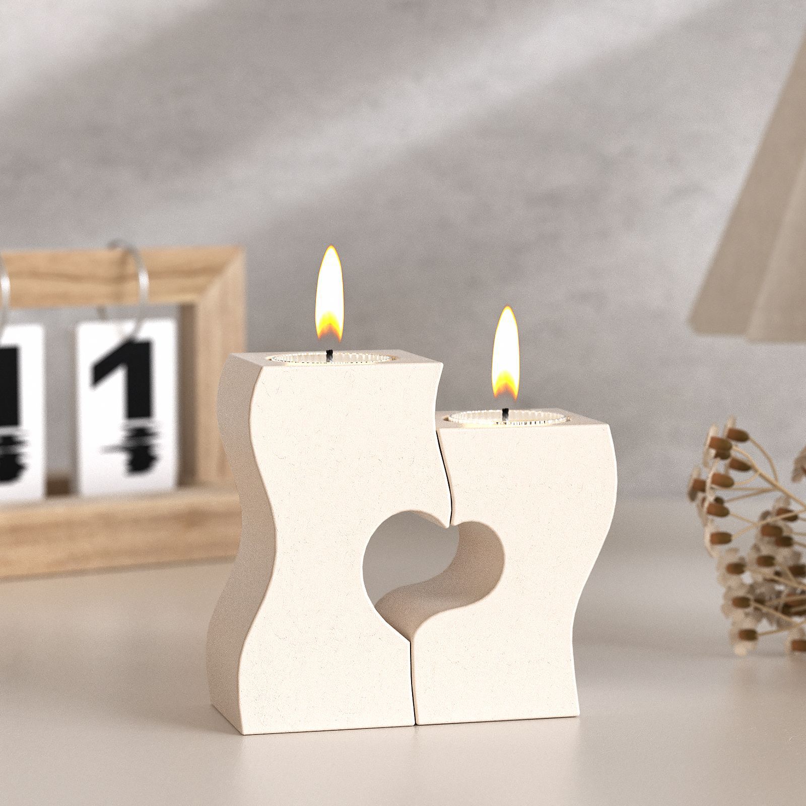 S Heart Candlestick Silicone M - Candle Making Supplies 评论和价格