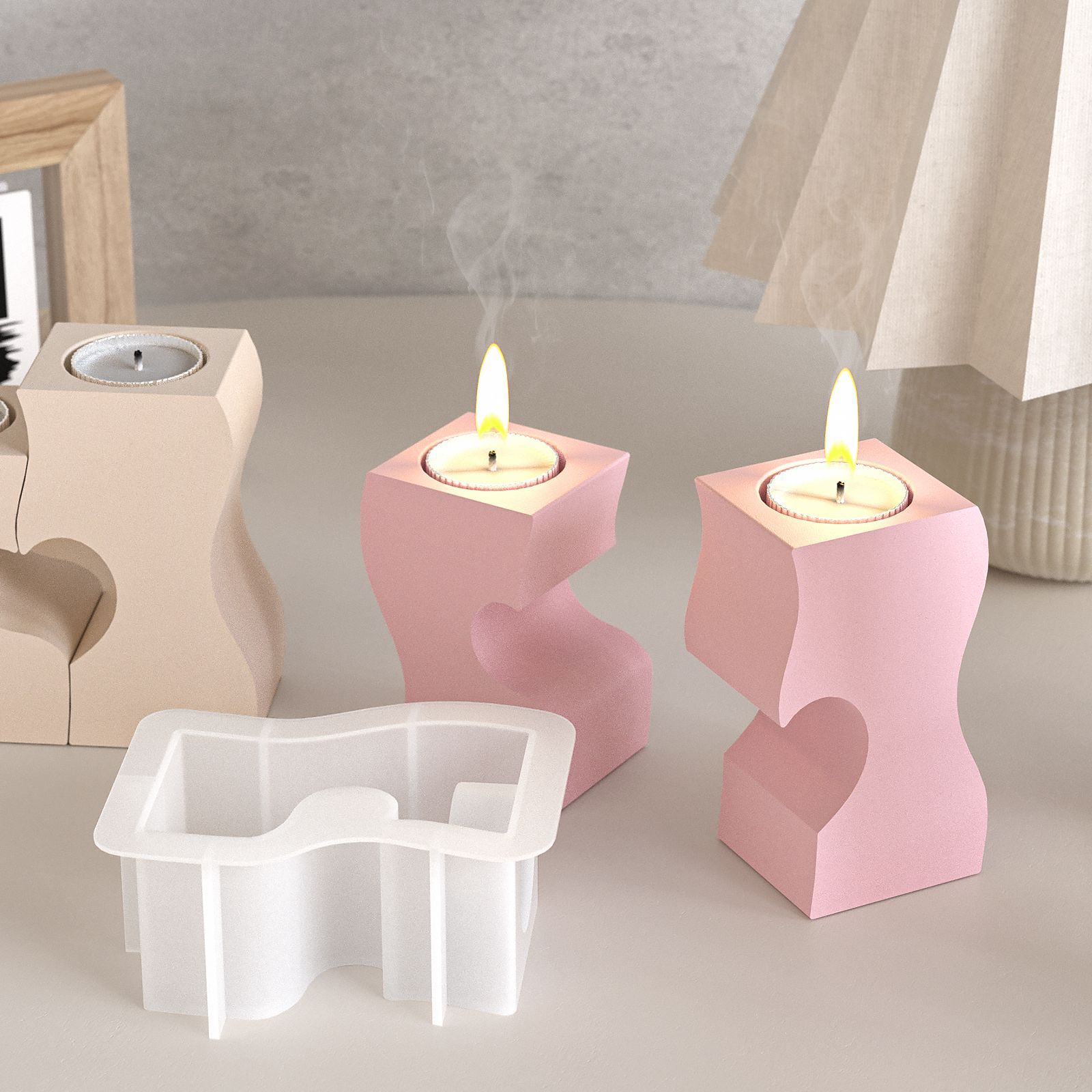 S Heart Candlestick Silicone M - Candle Making Supplies 评论和价格
