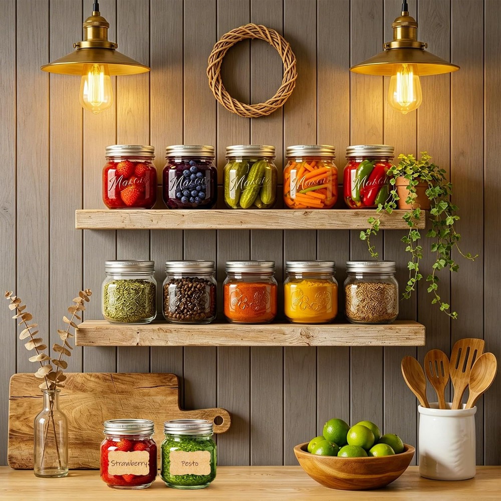 8 oz Mason Jars with Lids, 24  - Candle Making Glass Jars 评论和价格