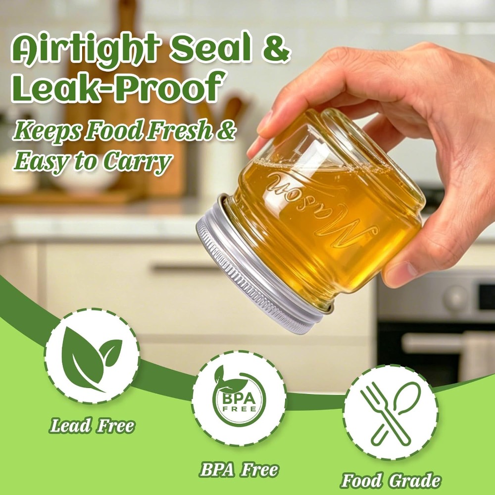 8 oz Mason Jars with Lids, 24  - Candle Making Glass Jars 评论和价格