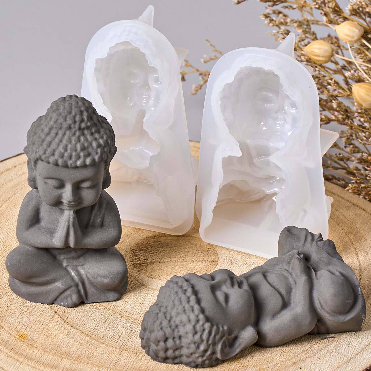 3D Buddha Silicone Candle Mold - Candle Making Process 评论和价格