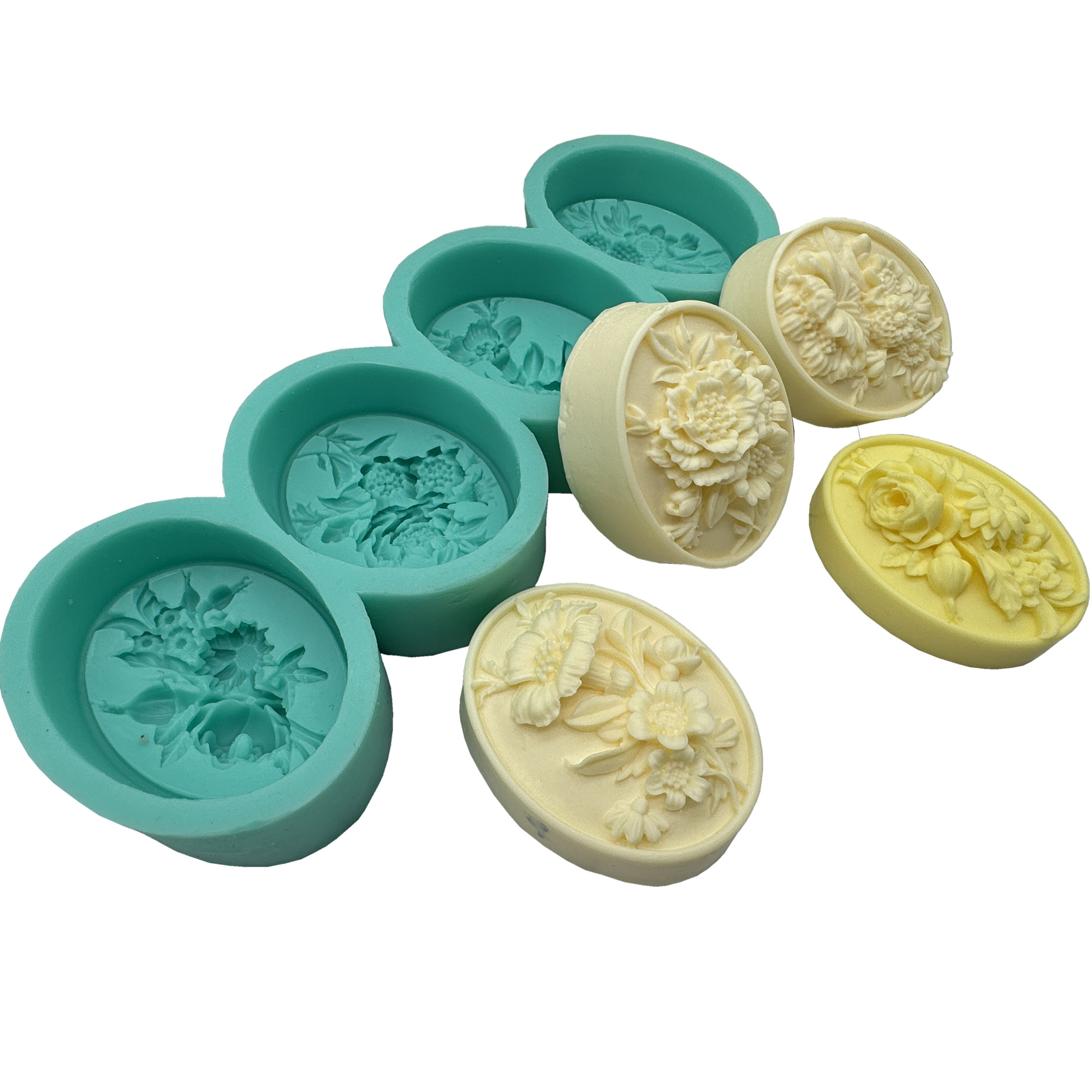 4Cavity Oval Flower 3D Soap Mo - Candle Making Fragrances 评论和价格