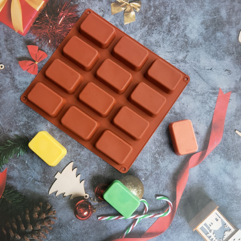 12 Cavity Square Silicone Soap - Candle Making Workshop 评论和价格